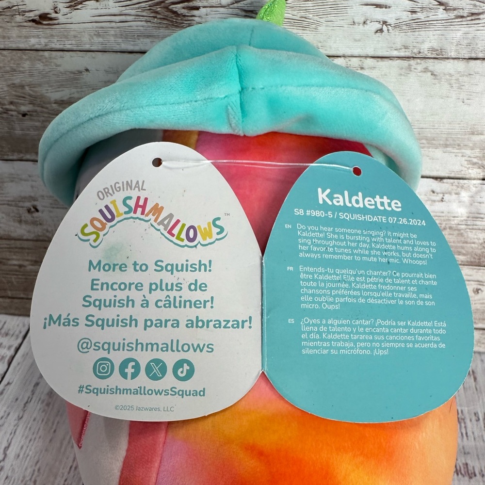 3 for $21! Squishmallows Kaldette Grapefruit Scented 8” Plush with Tags - Picture 8 of 12